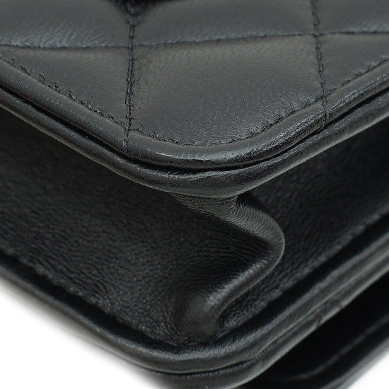 Load image into Gallery viewer, Chanel Black Logo Top Handle Wallet on Chain
