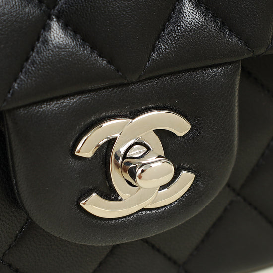 Chanel Black CC Classic Double Flap Medium Bag