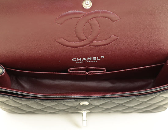 Chanel Black CC Classic Double Flap Medium Bag