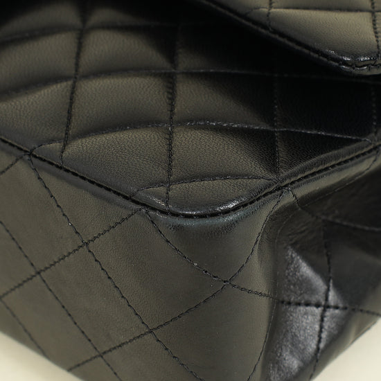 Chanel Black CC Classic Double Flap Medium Bag