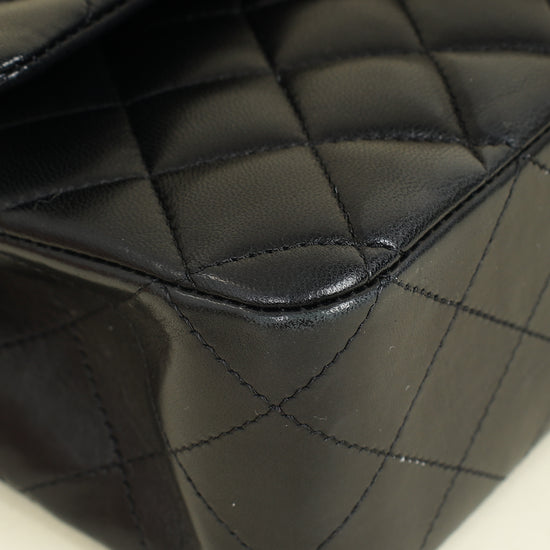 Chanel Black CC Classic Double Flap Medium Bag