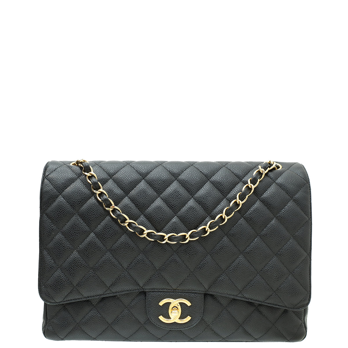 Chanel Black Classic Double Flap - Maxi Bag-Chanel-THE CLOSET