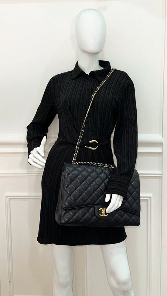 Chanel Black Classic Double Flap - Maxi Bag