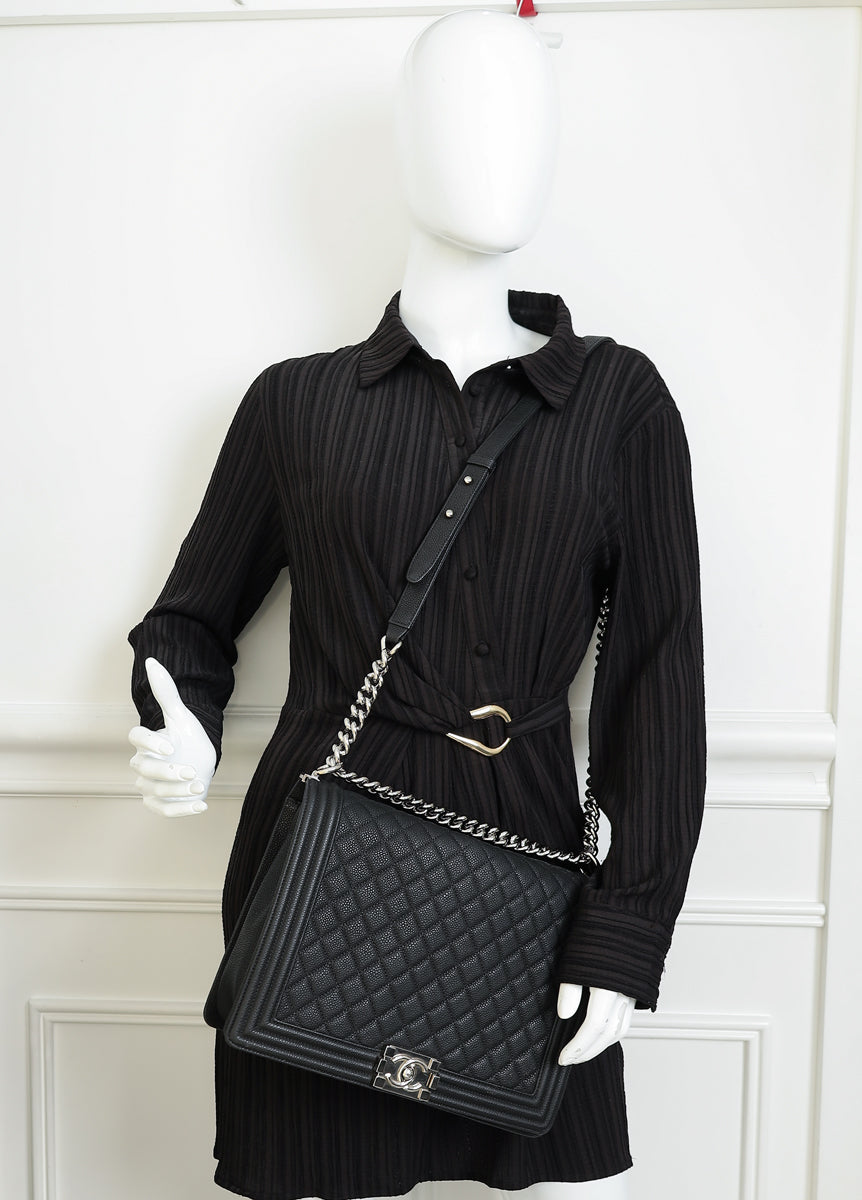 Chanel Black Le Boy Nubuck Large Bag