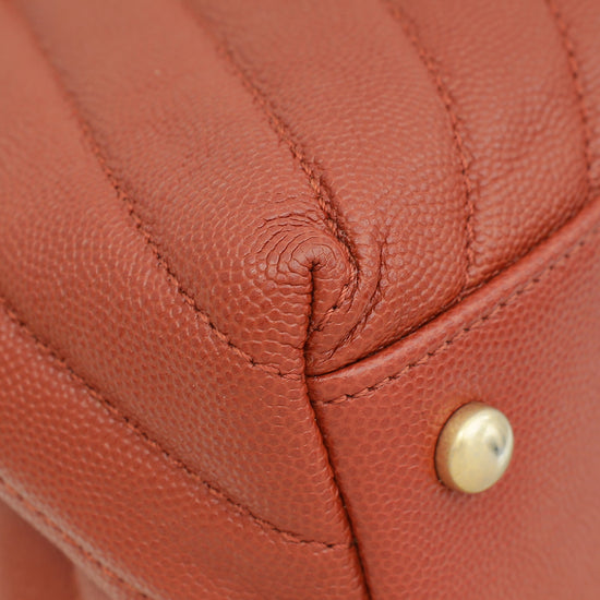 Load image into Gallery viewer, Chanel Rust Orange Chevron Coco Handle Bag
