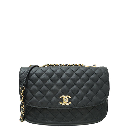 Chanel Black CC Diana Moon Flap Bag