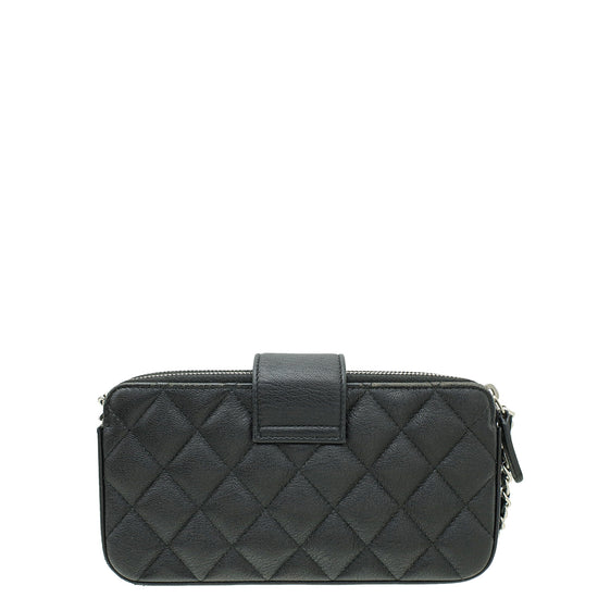 Chanel Black CC Box Clutch With Chain