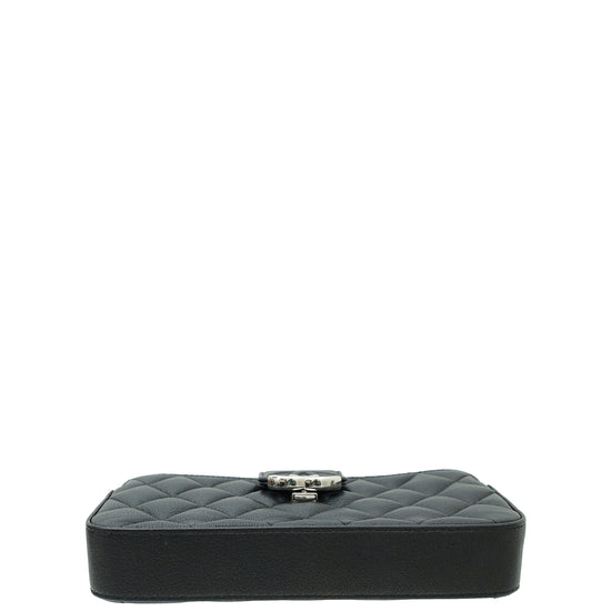 Chanel Black CC Box Clutch With Chain