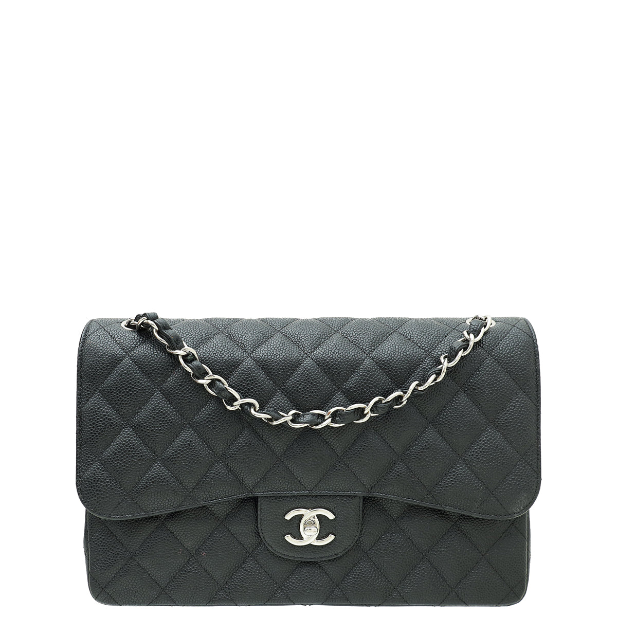 Chanel Black Classic Double Flap Jumbo Bag