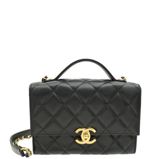 Chanel Bicolor CC Top Handle Mini Flap Bag