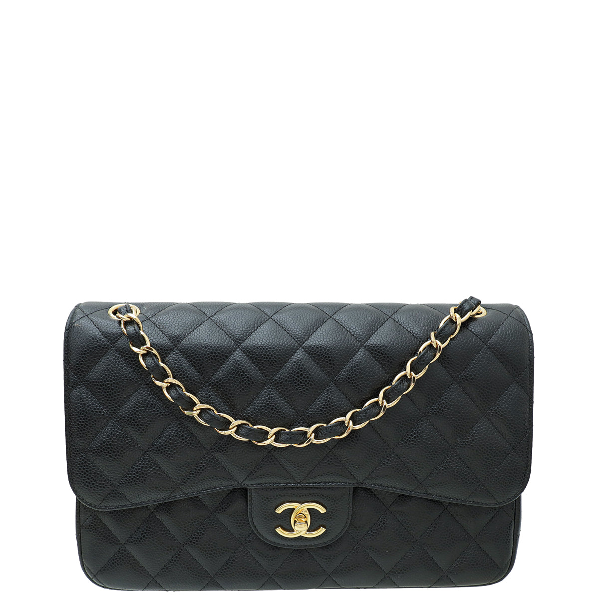 Chanel Black CC Classic Jumbo Double Flap Bag-Chanel-THE CLOSET