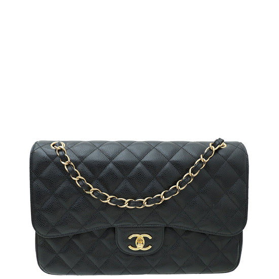 Chanel Black CC Classic Jumbo Double Flap Bag