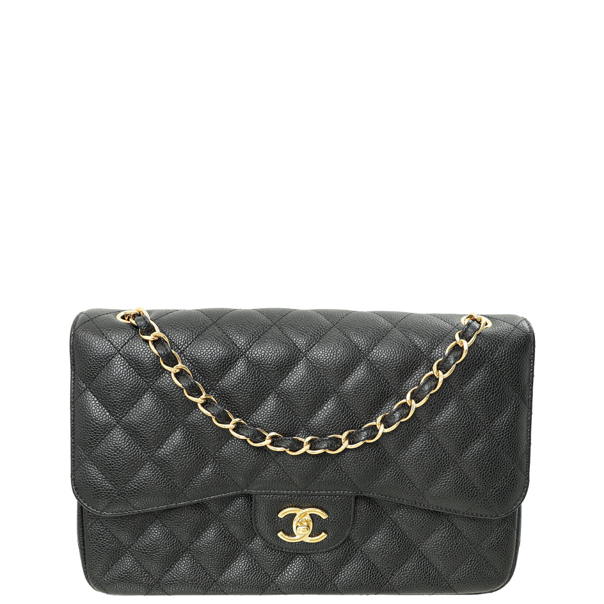 Chanel Black CC Classic Double Flap Jumbo Bag