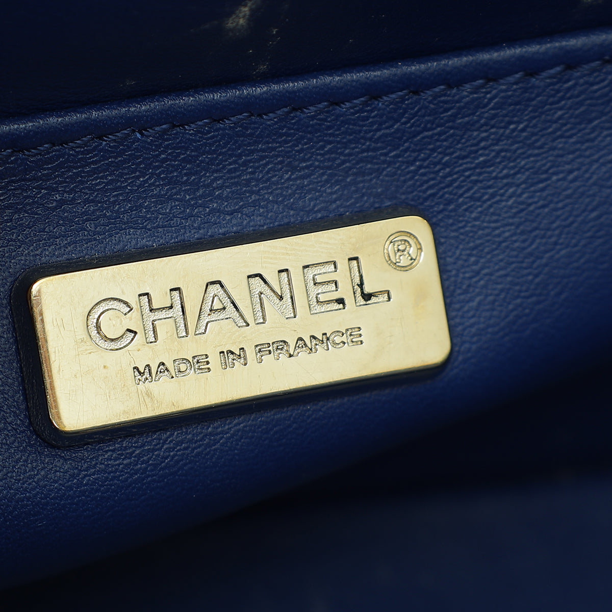 Chanel Blue Classic Python Mini Rectangular Flap Bag