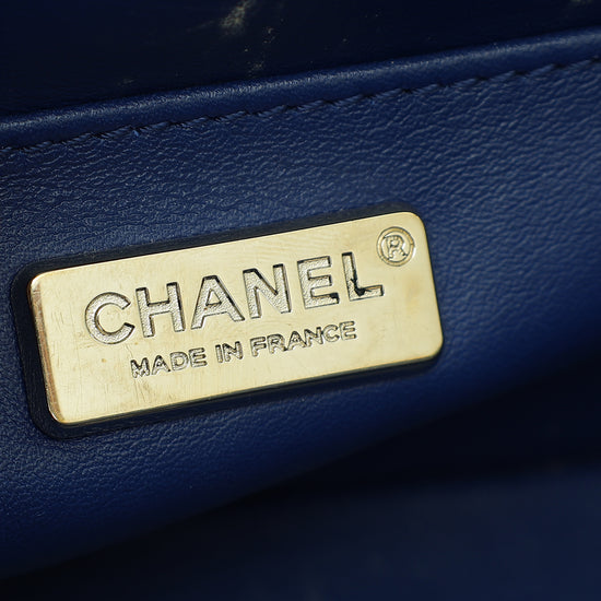 Chanel Blue Classic Python Mini Rectangular Flap Bag