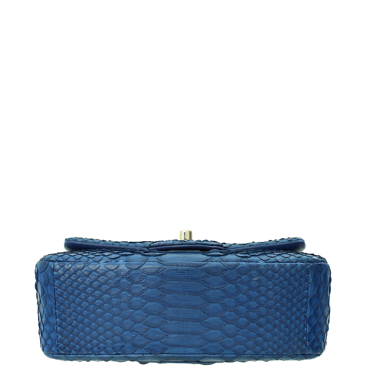 Chanel Blue Classic Python Mini Rectangular Flap Bag