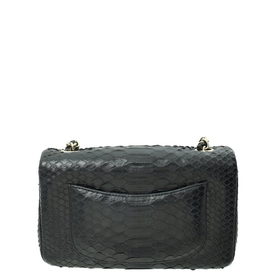 Chanel Black Classic Python Mini Rectangular Flap Bag