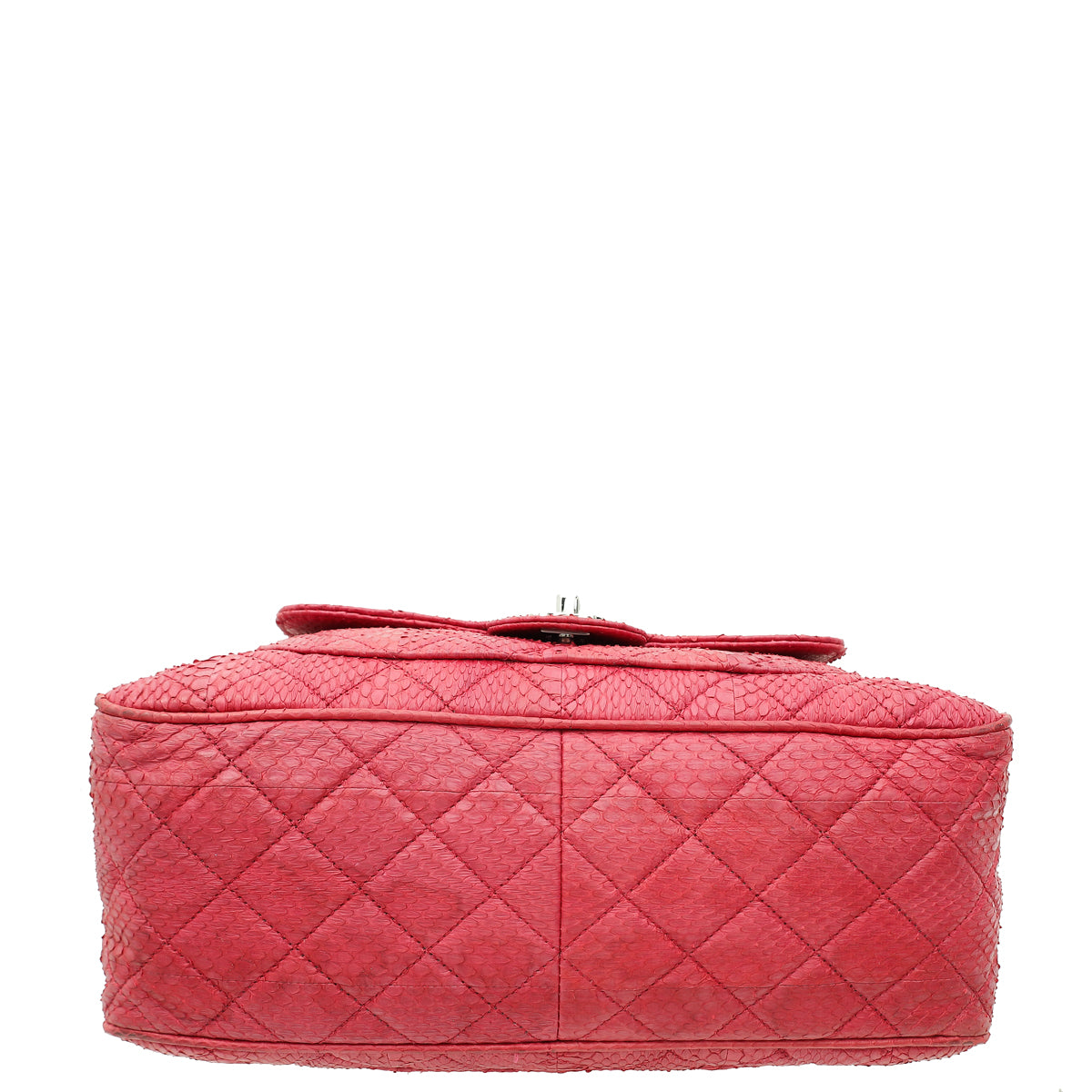 Chanel Fuchsia CC Python Camera Case Large Bag