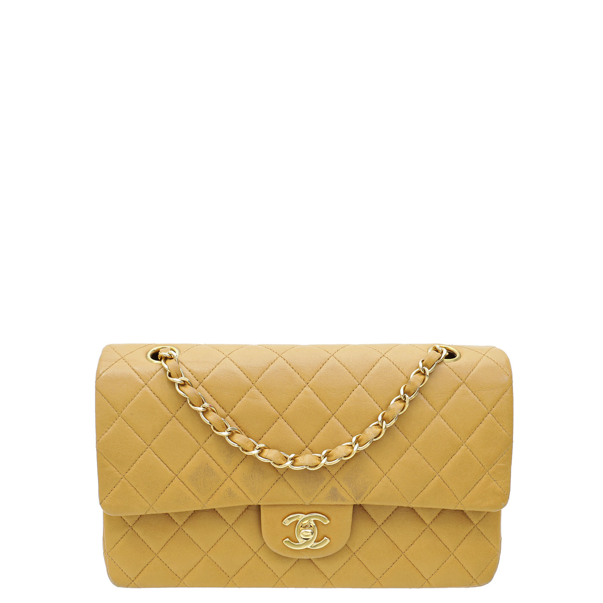 Chanel Beige CC Classic Double Flap Medium Bag