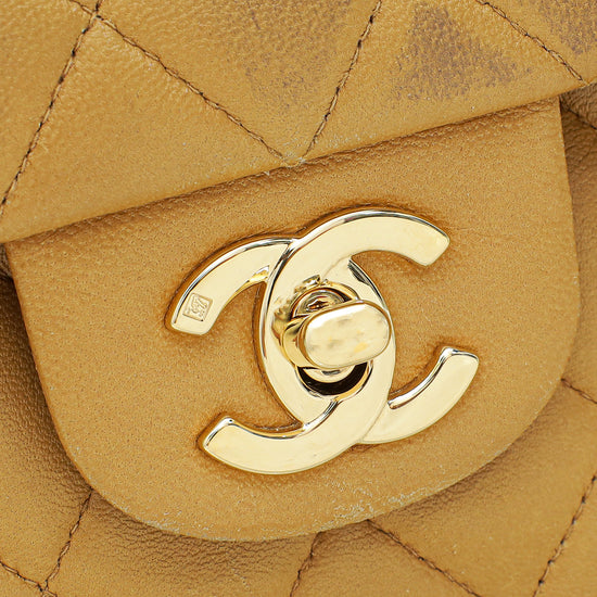 Chanel Beige CC Classic Double Flap Medium Bag