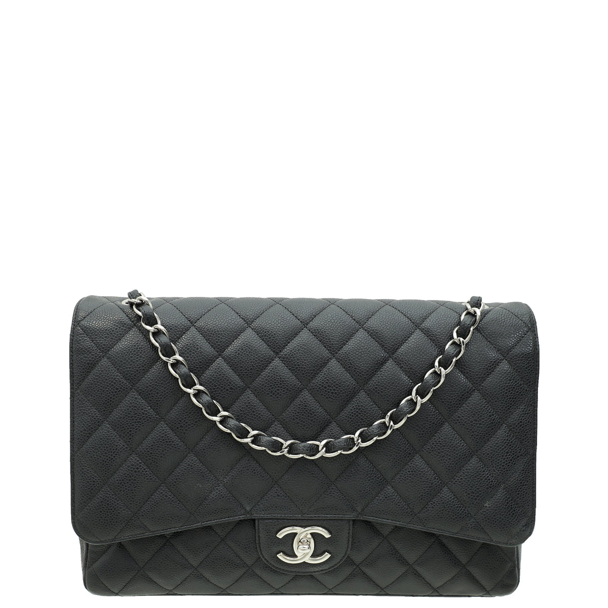 Chanel Black CC Classic Double Flap Maxi Bag-Chanel-THE CLOSET