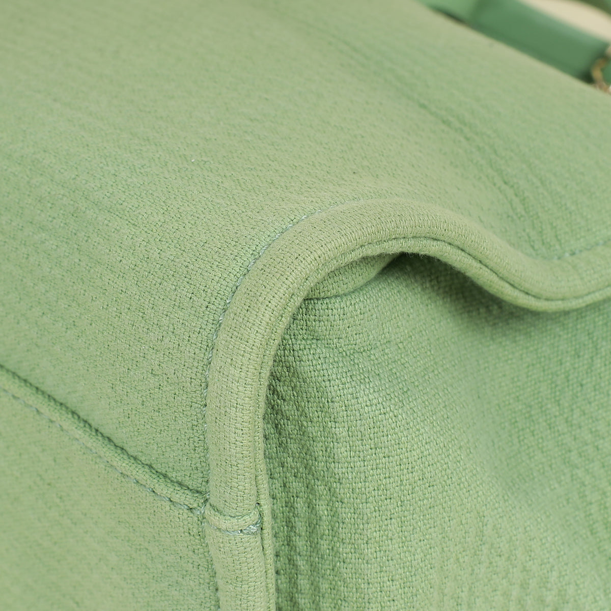 Chanel Green CC Deauville Mix Fabric Medium Tote Bag | Pre-Owned