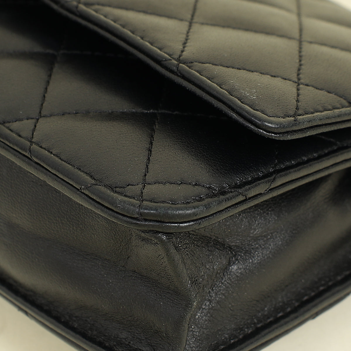 Chanel Black CC Classic Wallet On Chain