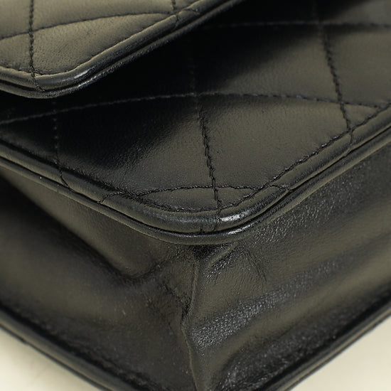 Chanel Black CC Classic Wallet On Chain