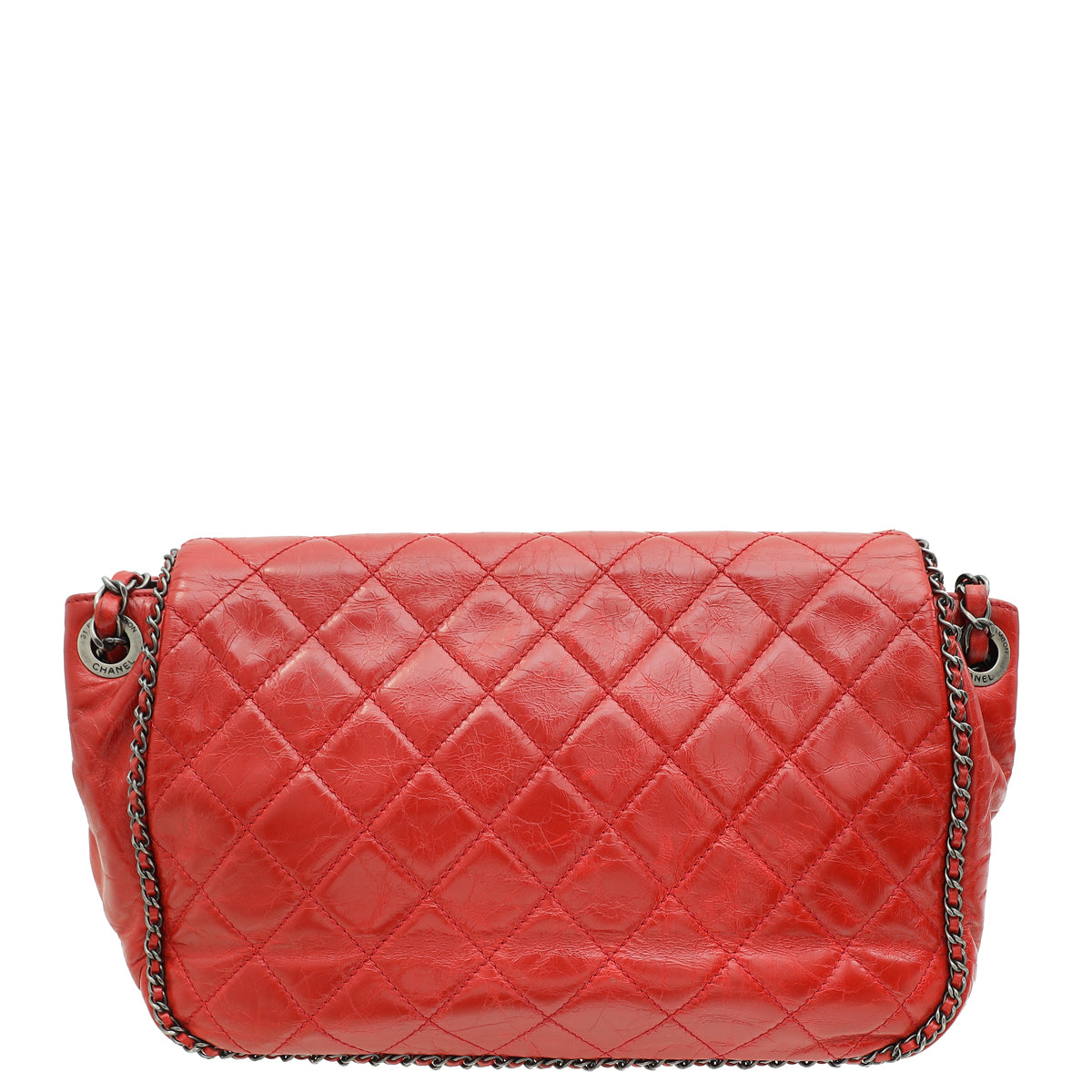 Chanel Red CC Enchained Accordion Flap Quilted Bag-Chanel-THE CLOSET
