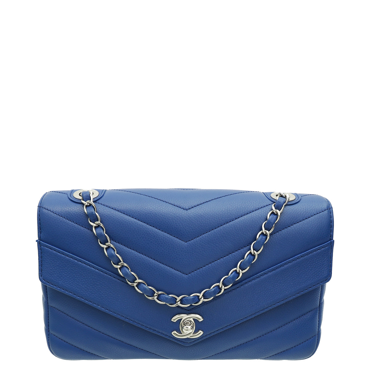 Chanel Royal Blue Lady Chevron Flap Bag-Chanel-THE CLOSET
