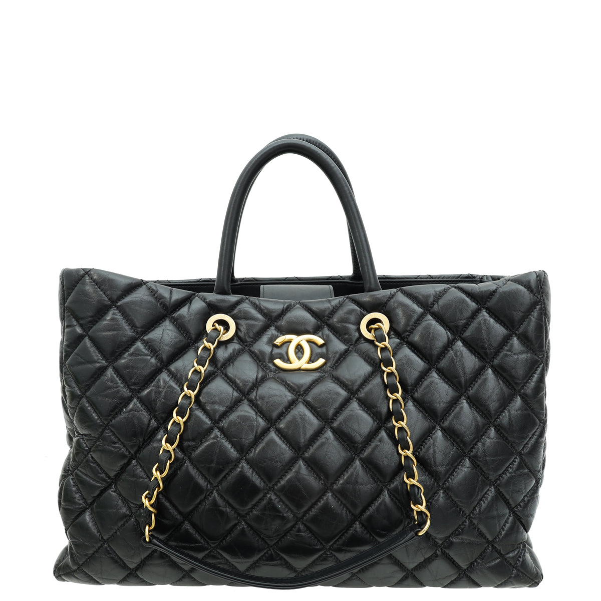 Chanel Black CC Coco Handle Shopping Tote Bag-Chanel-THE CLOSET