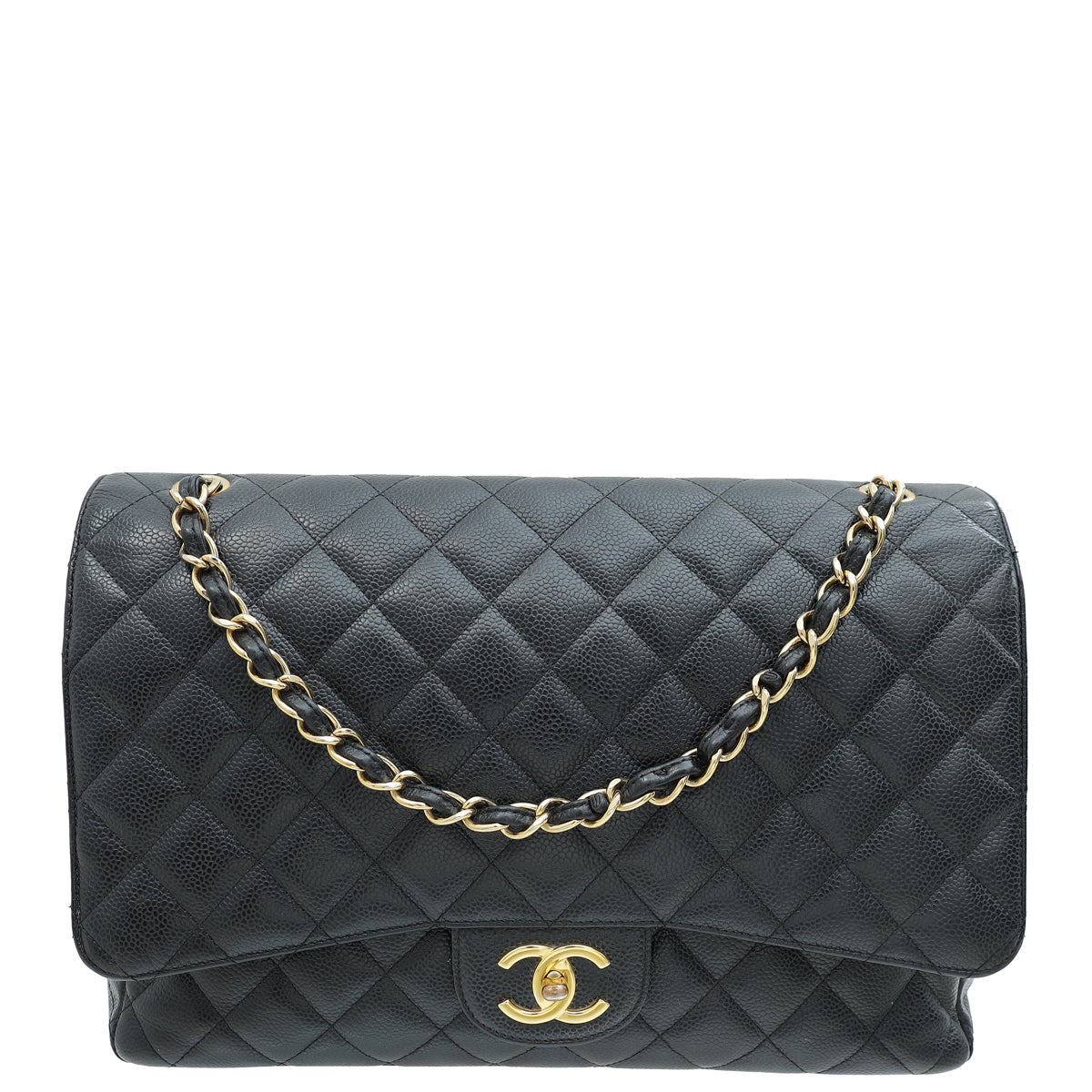 Chanel Black CC Classic Double Flap Maxi Bag-Chanel-THE CLOSET