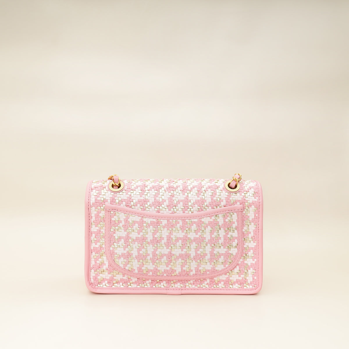 Chanel Metallic Pink CC Viscose Woven Flap Bag-Chanel-THE CLOSET