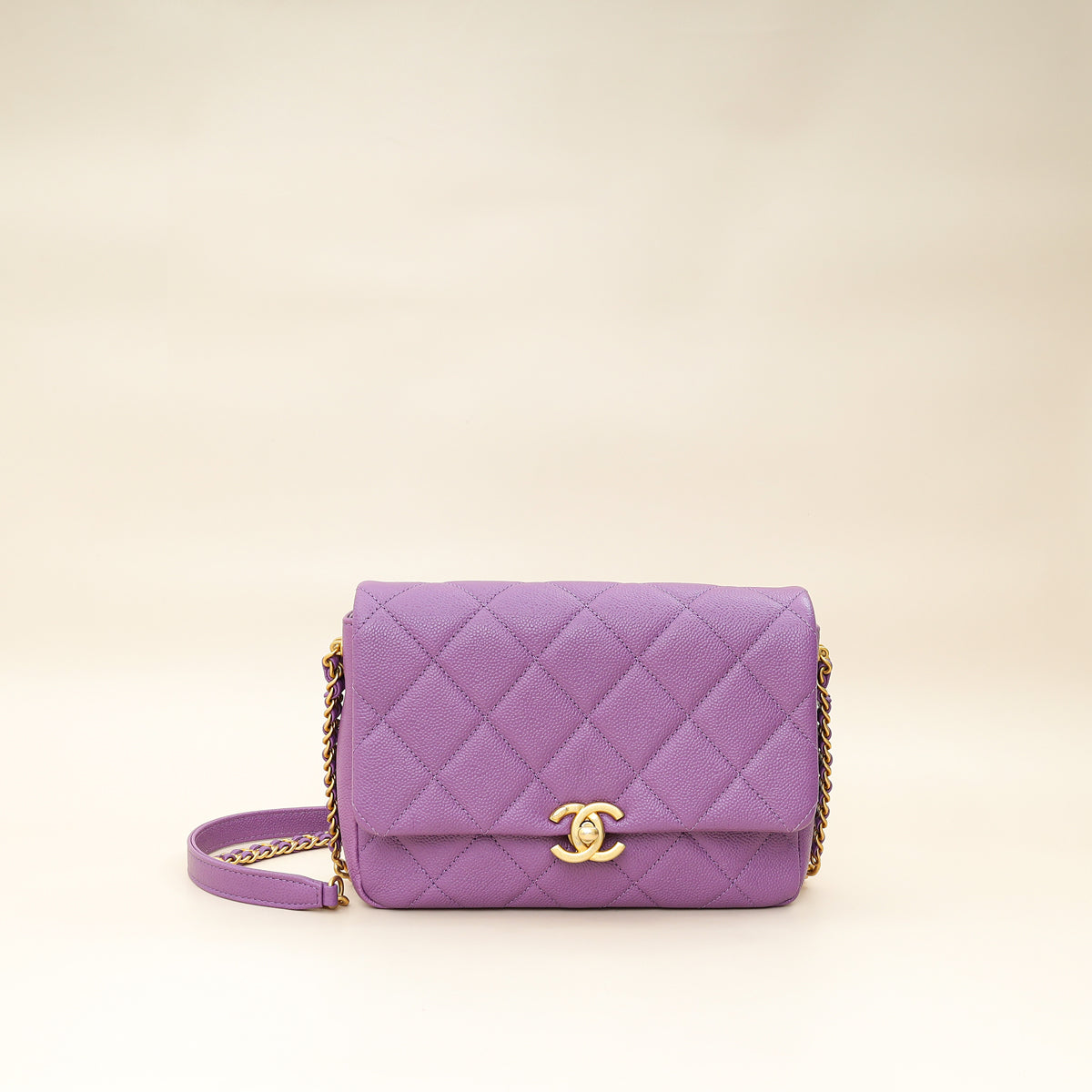 Chanel Purple CC Shiny Small Chain Melody Flap Bag-Chanel-THE CLOSET