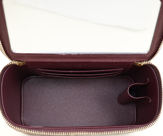 Chanel Burgundy CC Crush Small Vanity With Chain