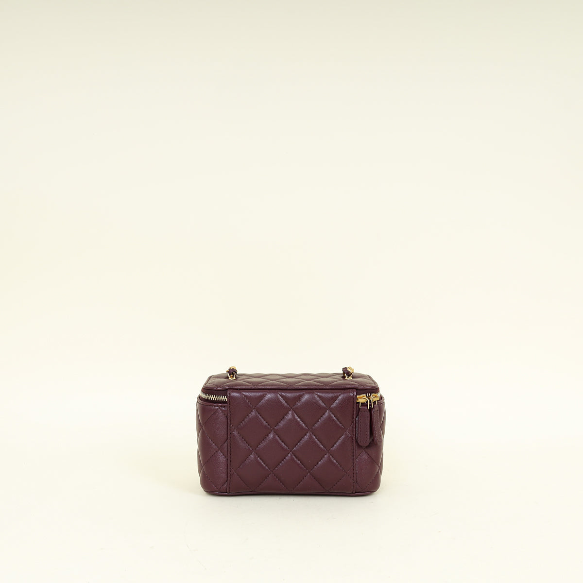 Chanel Burgundy CC Crush Small Vanity With Chain