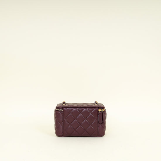 Chanel Burgundy CC Crush Small Vanity With Chain