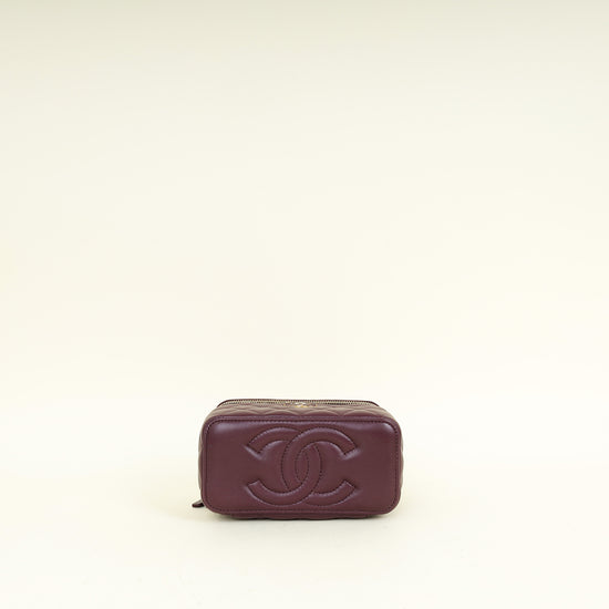 Chanel Burgundy CC Crush Small Vanity With Chain