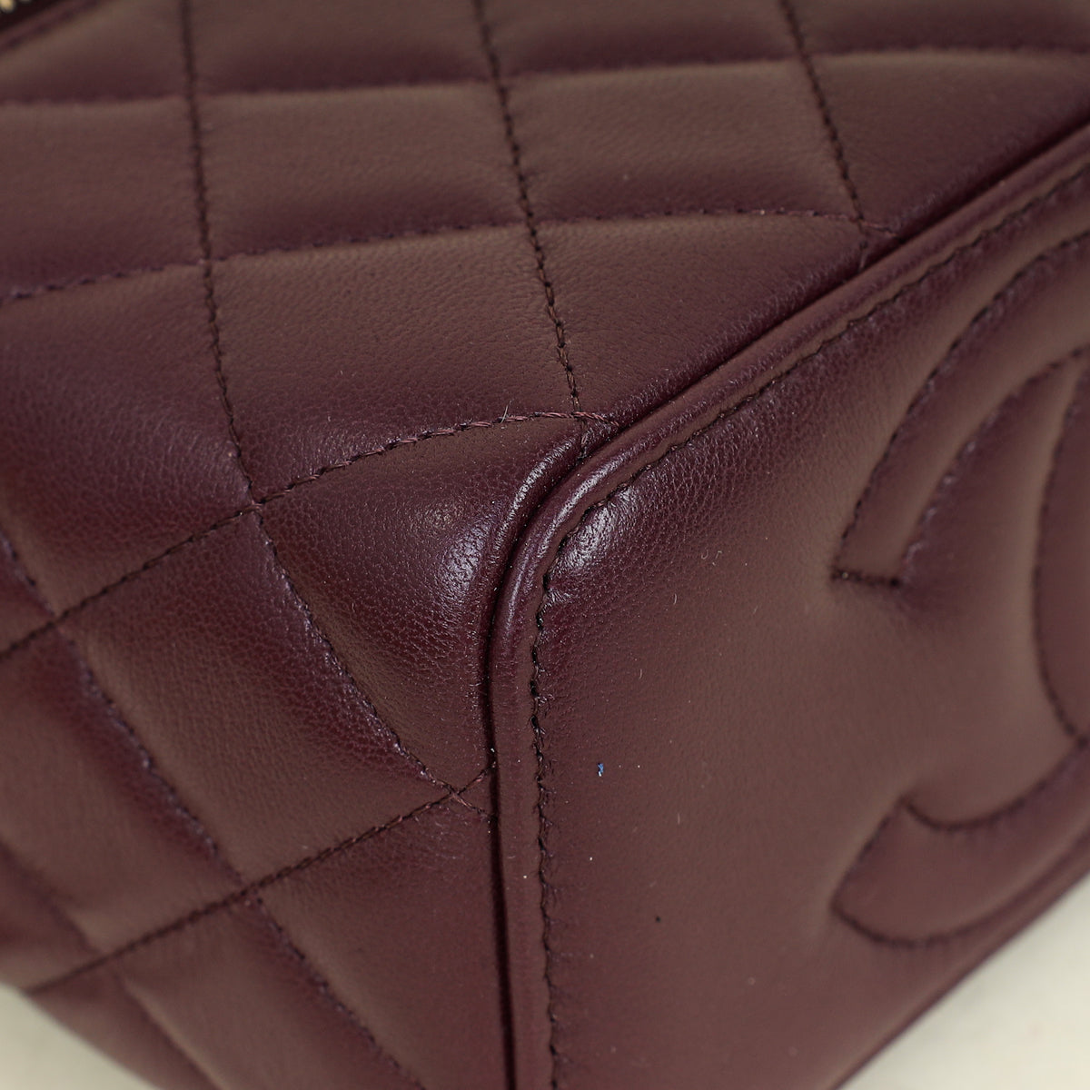 Chanel Burgundy CC Crush Small Vanity With Chain