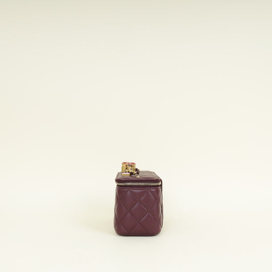 Chanel Burgundy CC Crush Small Vanity With Chain