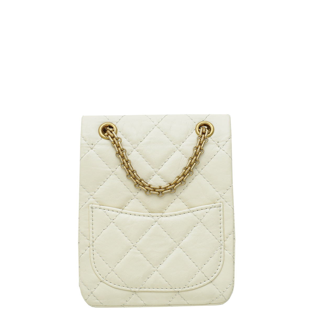 Chanel White Cream 2.55 Reissue Aged Mini North South Flap Bag