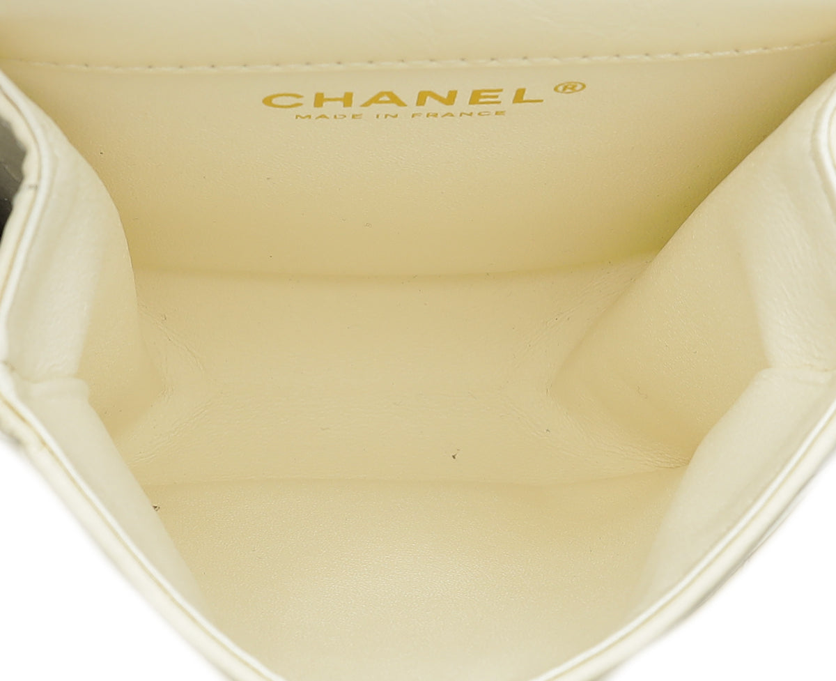 Chanel White Cream 2.55 Reissue Aged Mini North South Flap Bag