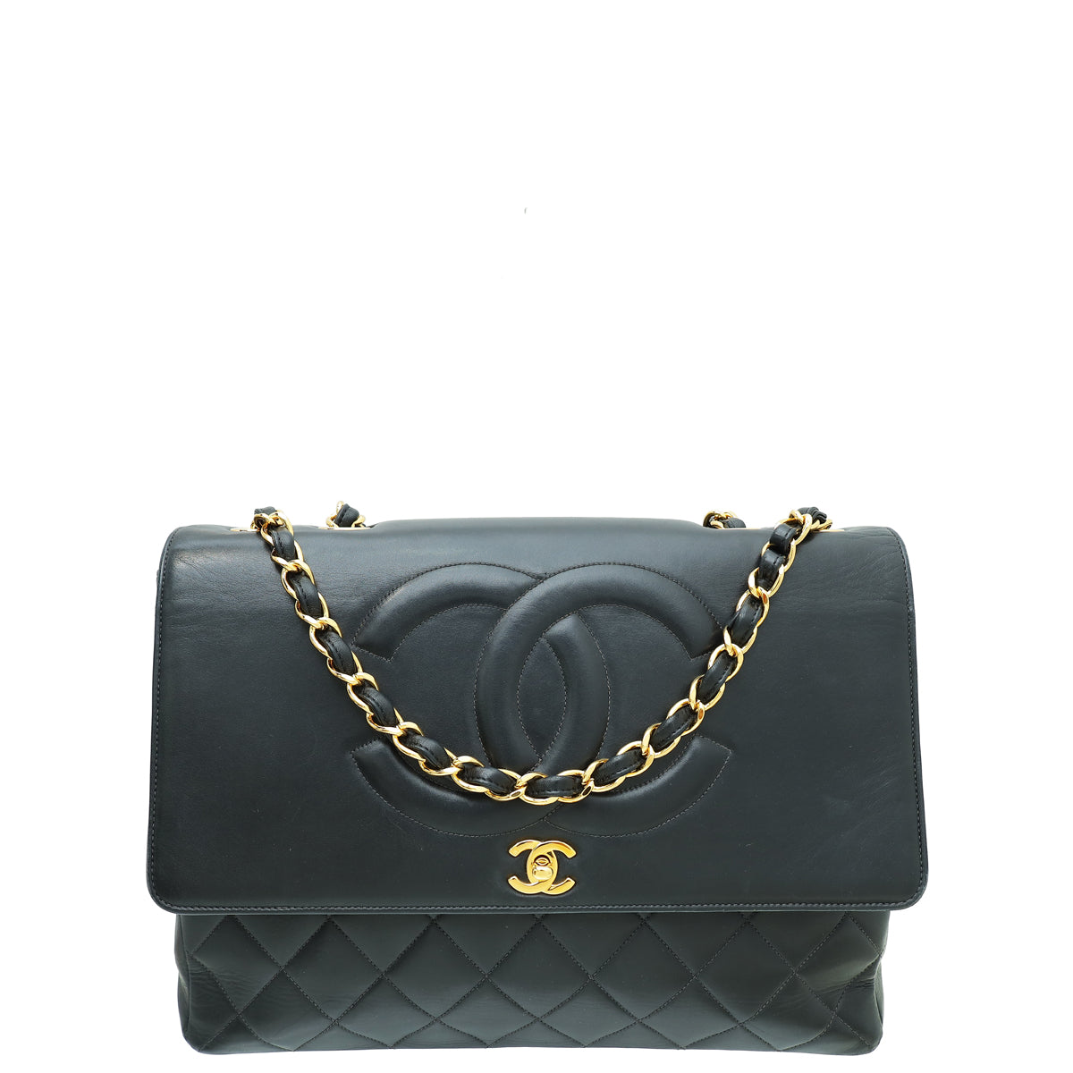 Chanel Black Vintage CC Flap Maxi Bag-Chanel-THE CLOSET