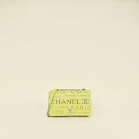 Chanel Yellow Green CC Perforated Logo Eyelet Flap Bag