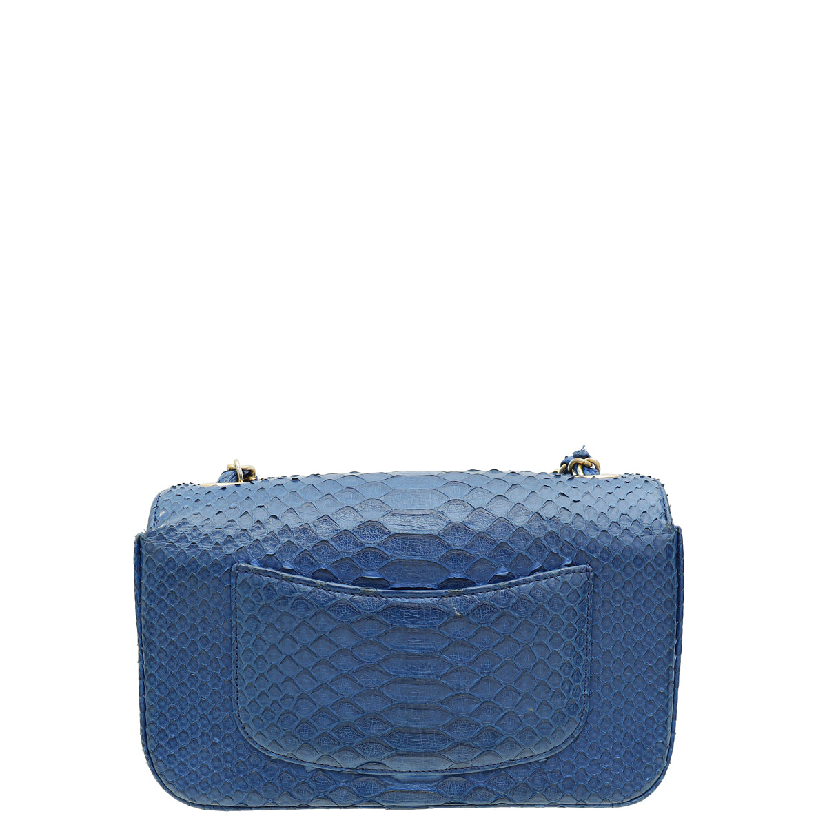 Chanel Blue Python Classic Mini Rectangular Flap Bag