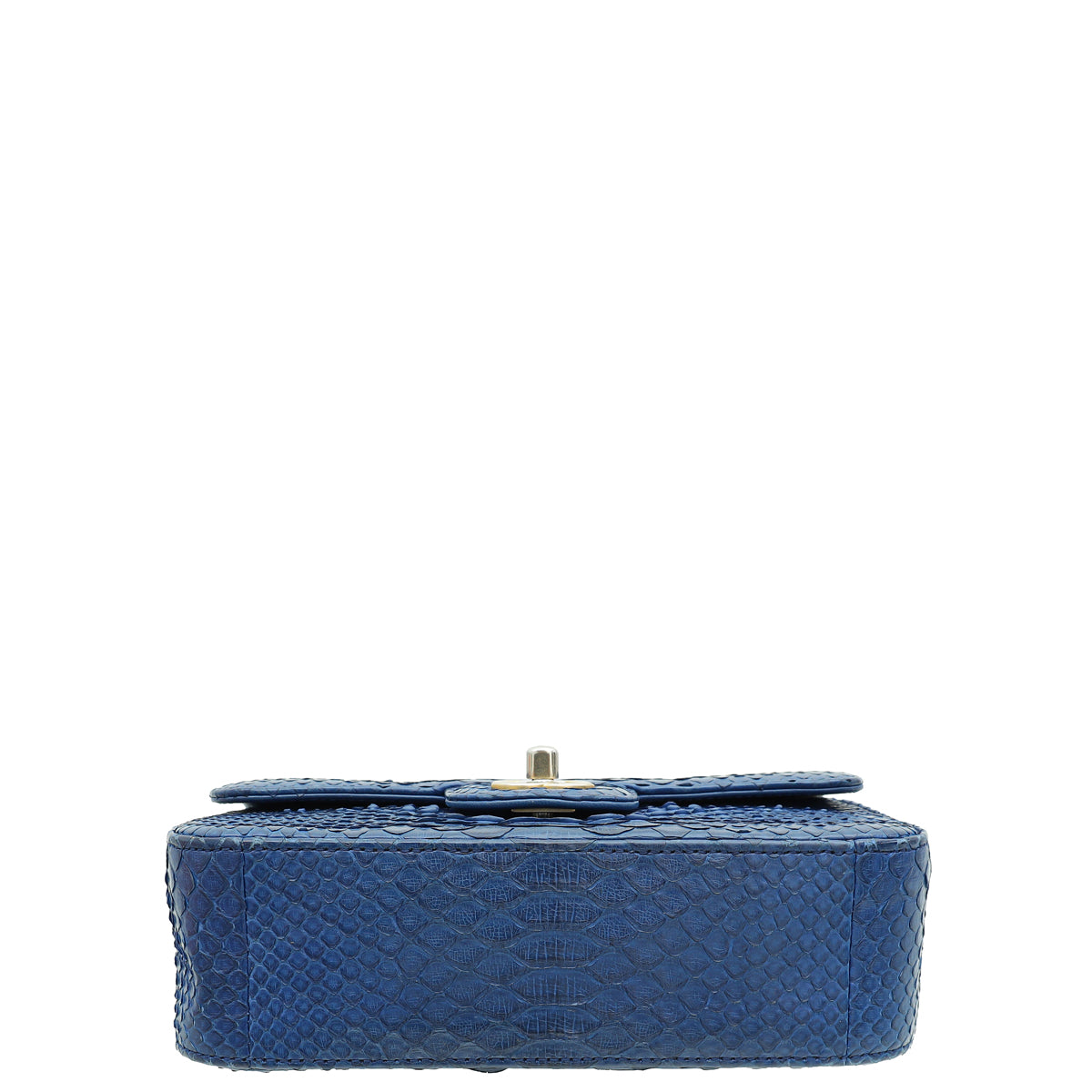 Chanel Blue Python Classic Mini Rectangular Flap Bag