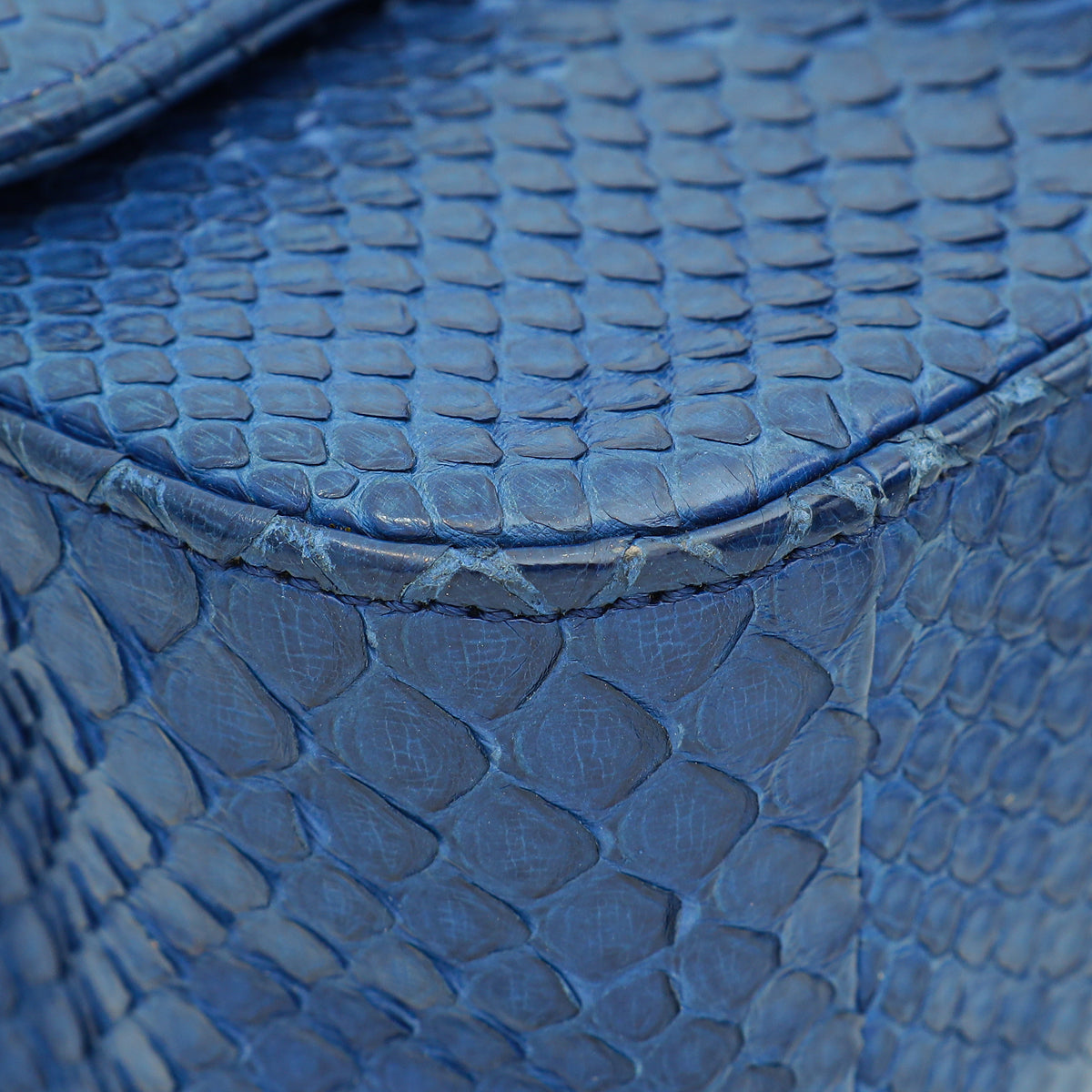 Chanel Blue Python Classic Mini Rectangular Flap Bag