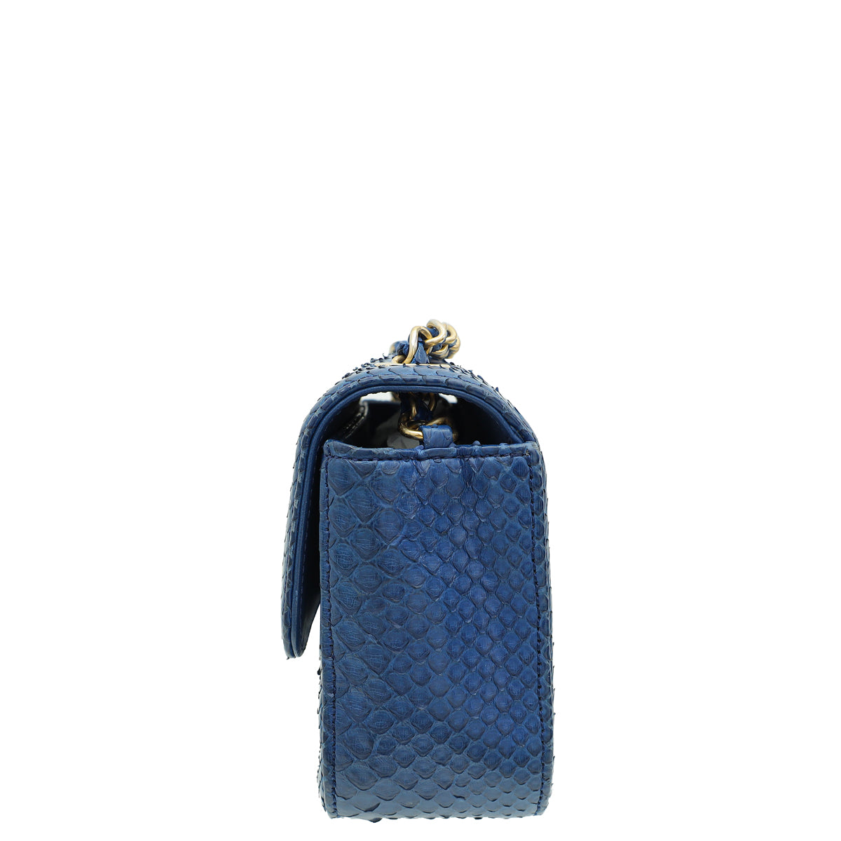 Chanel Blue Python Classic Mini Rectangular Flap Bag