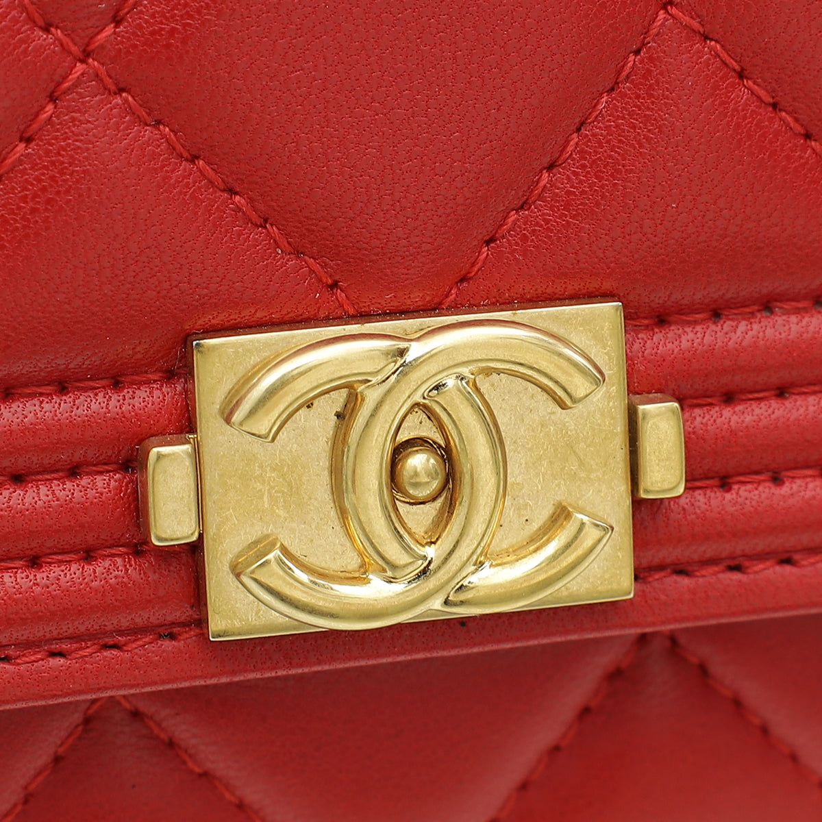 Chanel Red Le boy Wallet on Chain