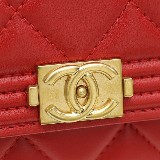 Chanel Red Le boy Wallet on Chain